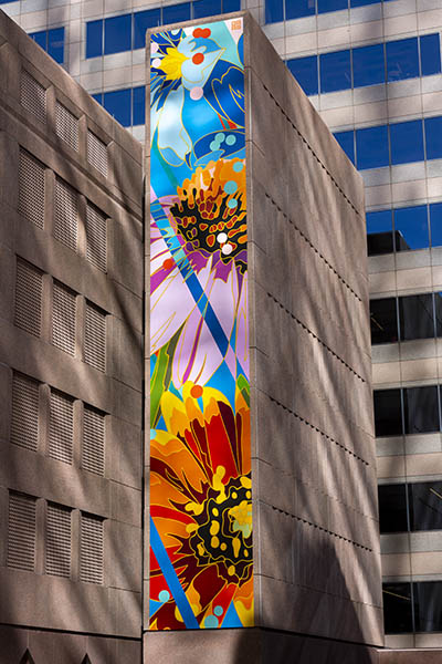 Where the Wildflowers grow, a mural in downtown Austin by artist DAAS